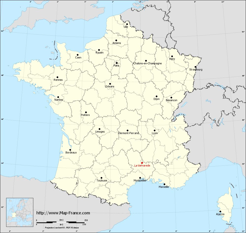 Carte administrative of La Vernarède